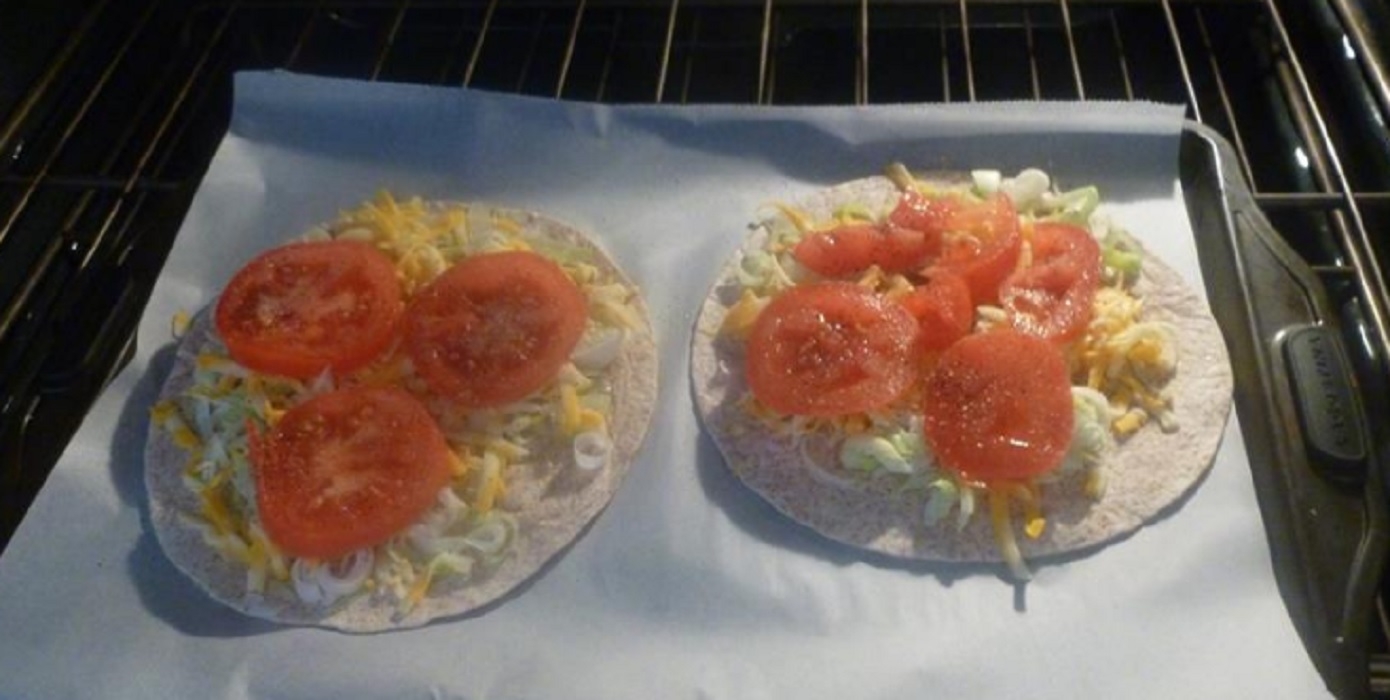 Recette: Tortillas auxpoireaux et tomates.