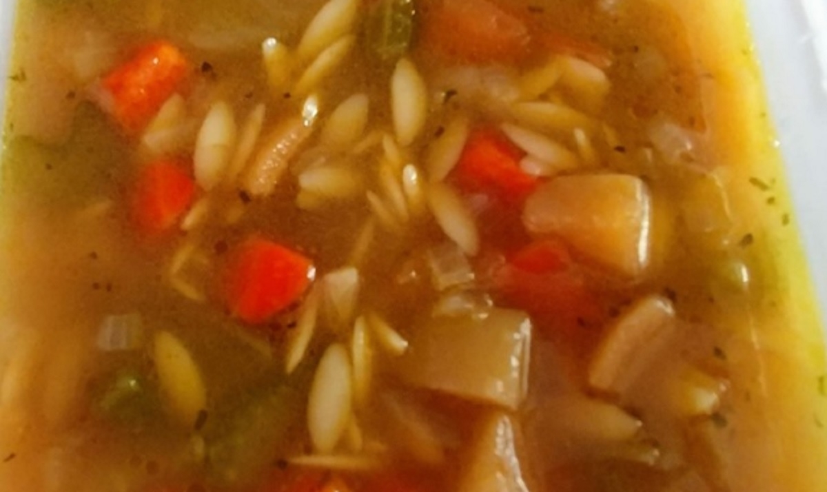 Recette: Soupe � l'orzo et aux l�gumes.