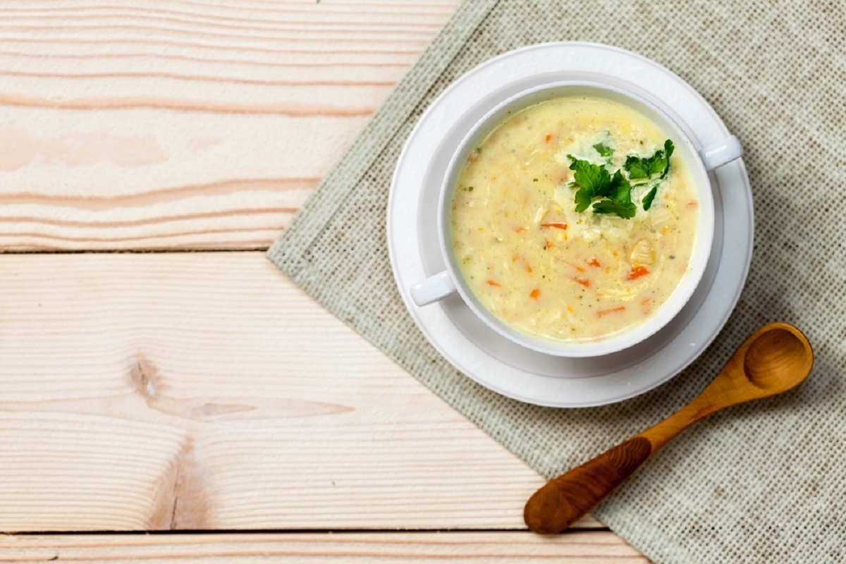 Recette: Soupe cr�meuse de courgettes et aux carottes.