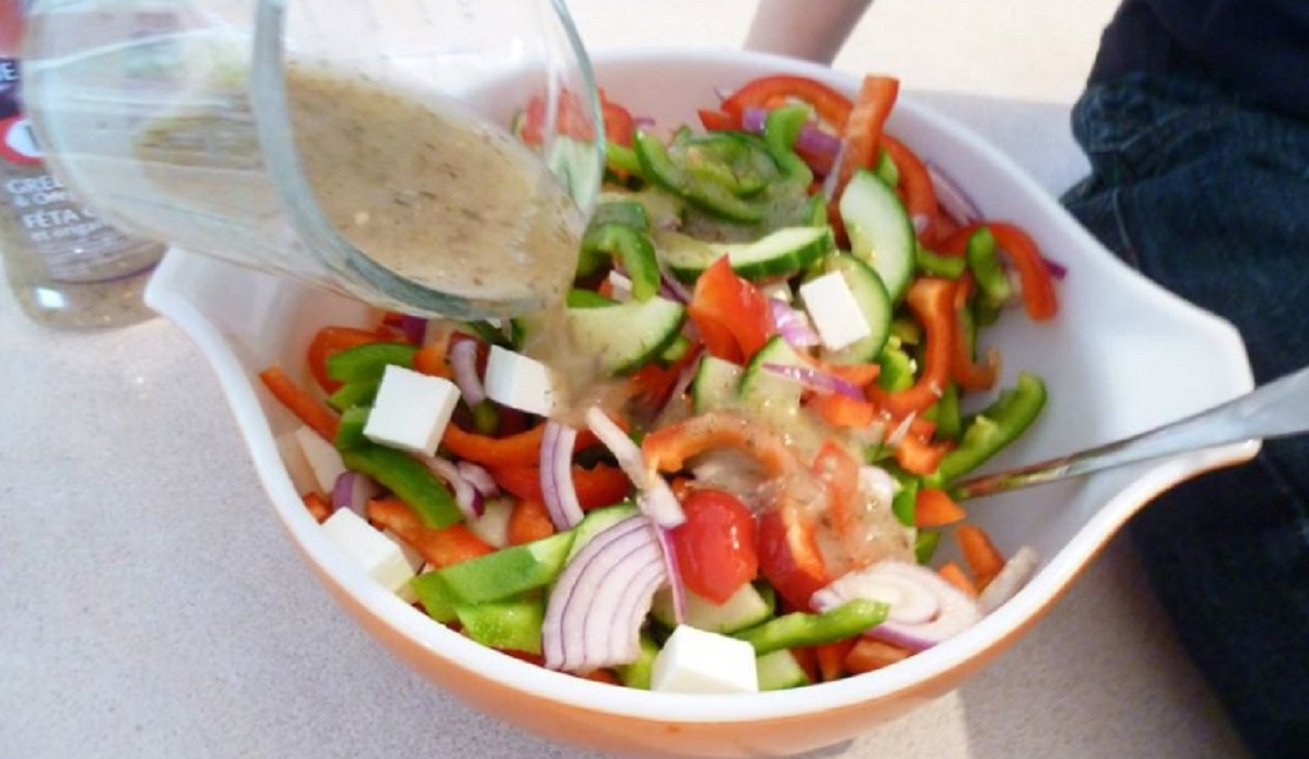 Recette: Salade feta simple.