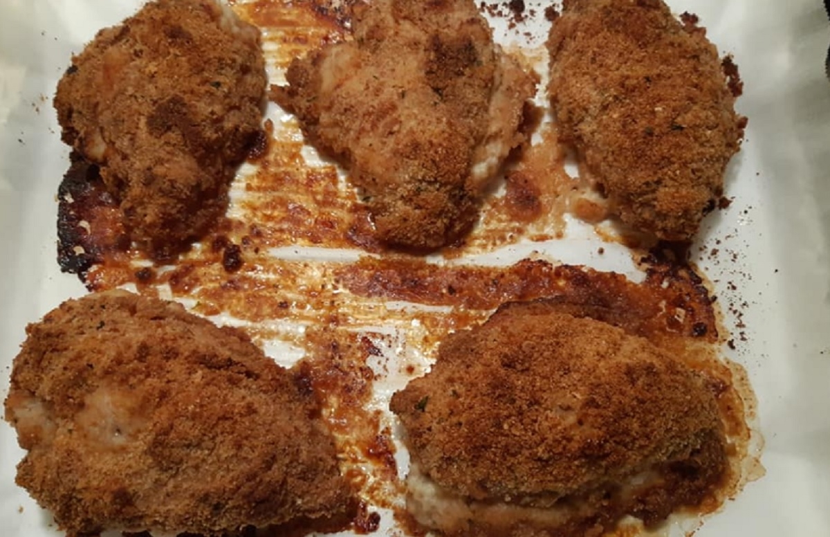 Recette: Poitrines de poulet au parmesan.