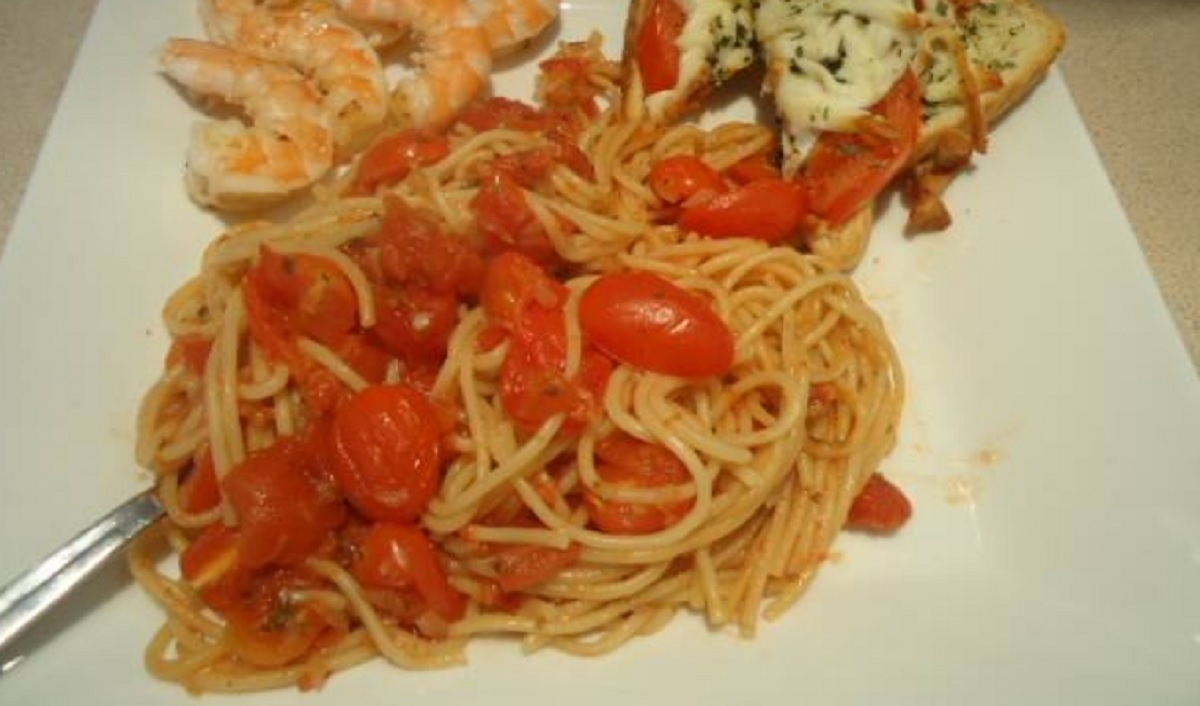 Recette: Spaghetti aux tomates cerises.