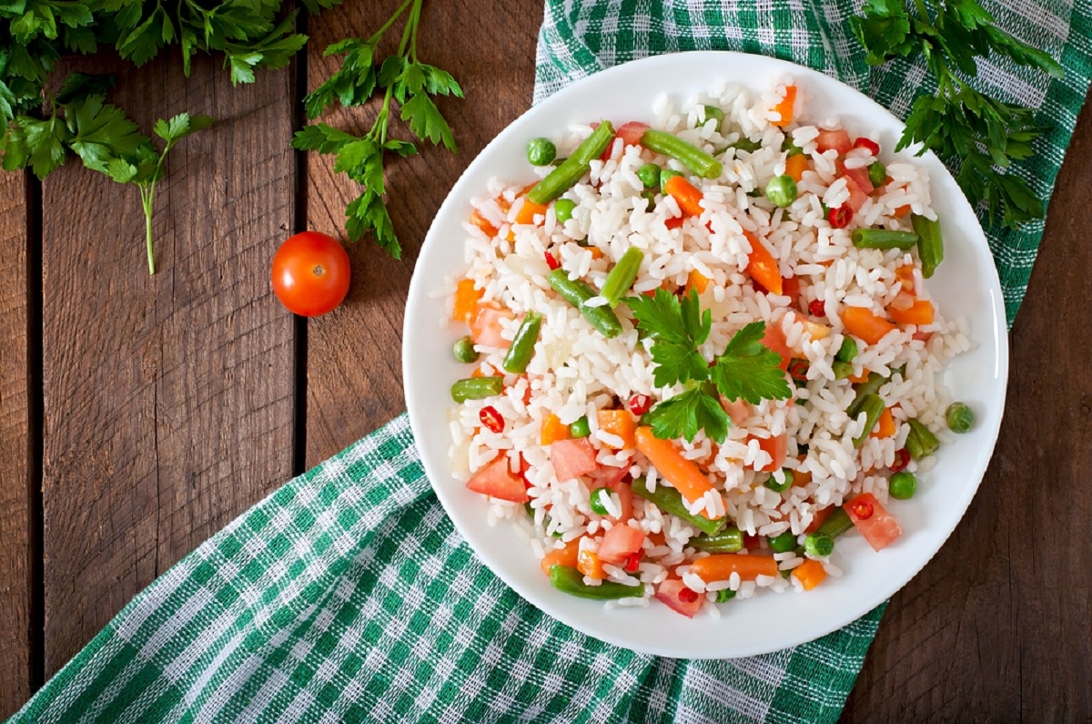 Cette dlicieuse salade de riz est excellente comme accompagnement. 