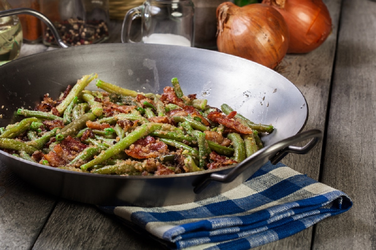 Des haricots verts bbq au bacon � la mijoteuse, quelle bonne id�e.
