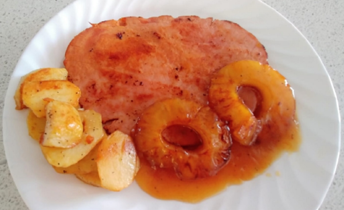 Recette: Steak de jambon  l'ananas.