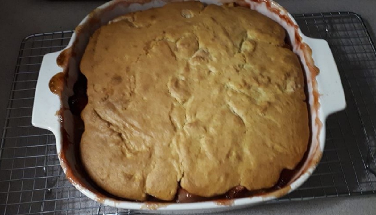 Recette: Pouding aux fraises et  la rhubarbe.