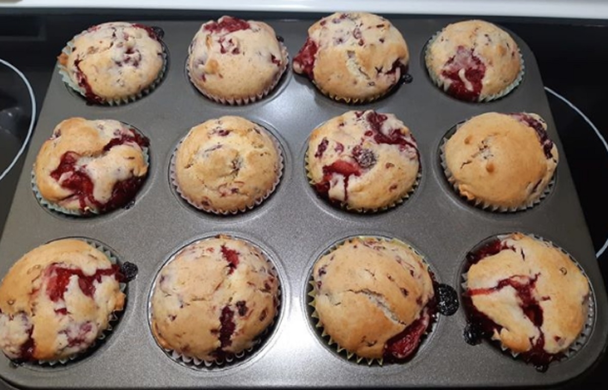 Recette: Muffins fraises et framboises.