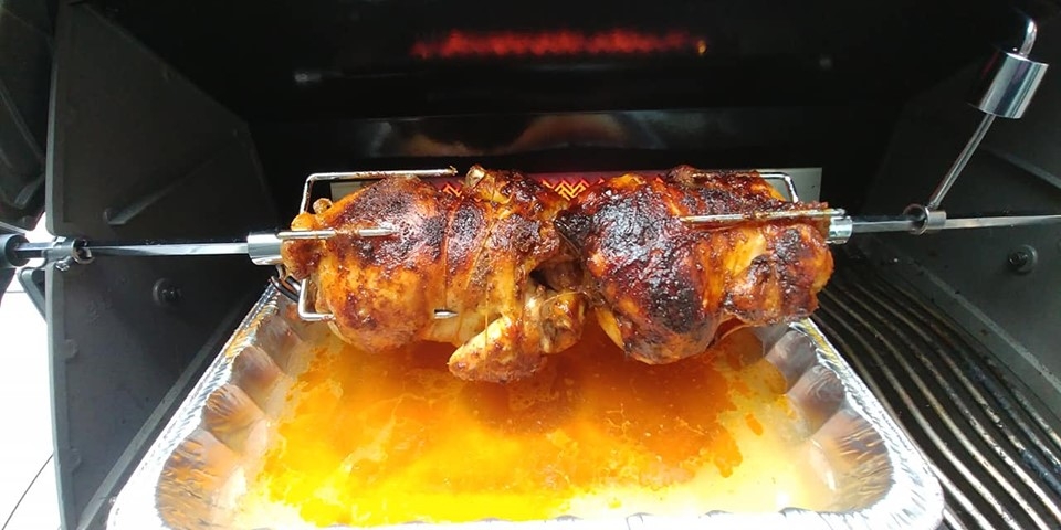 Recette: Poulets au tourne broche au miel.