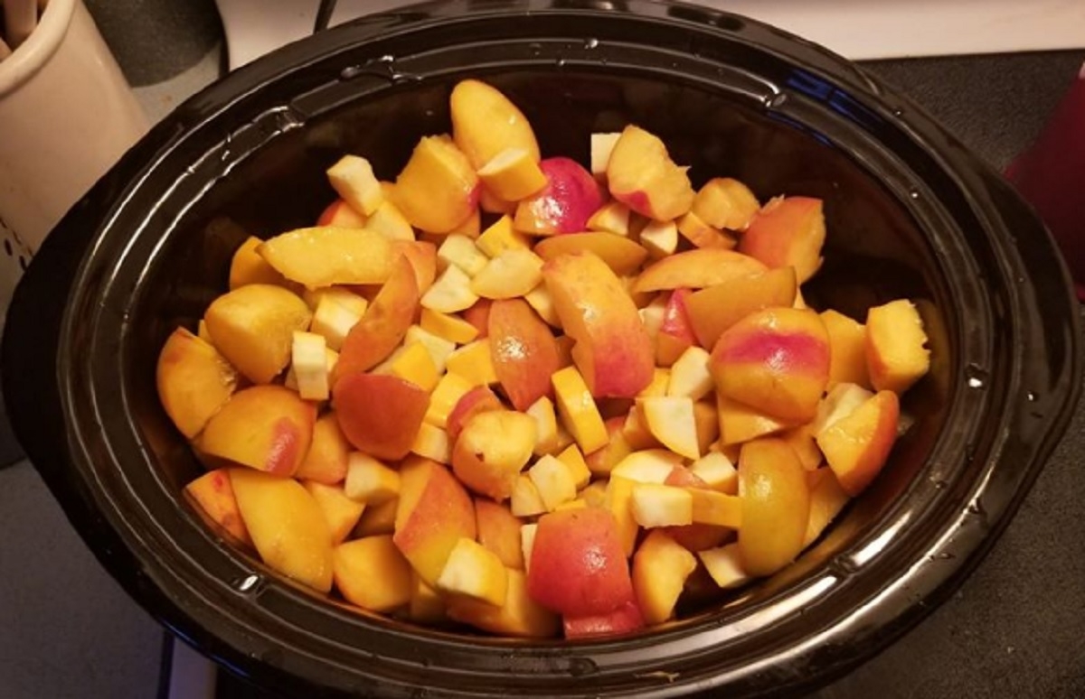 Recette: Compote p�ches et courgettes.