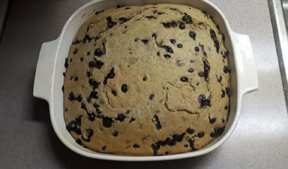 Recette: G�teau aux bleuets et aux bananes.