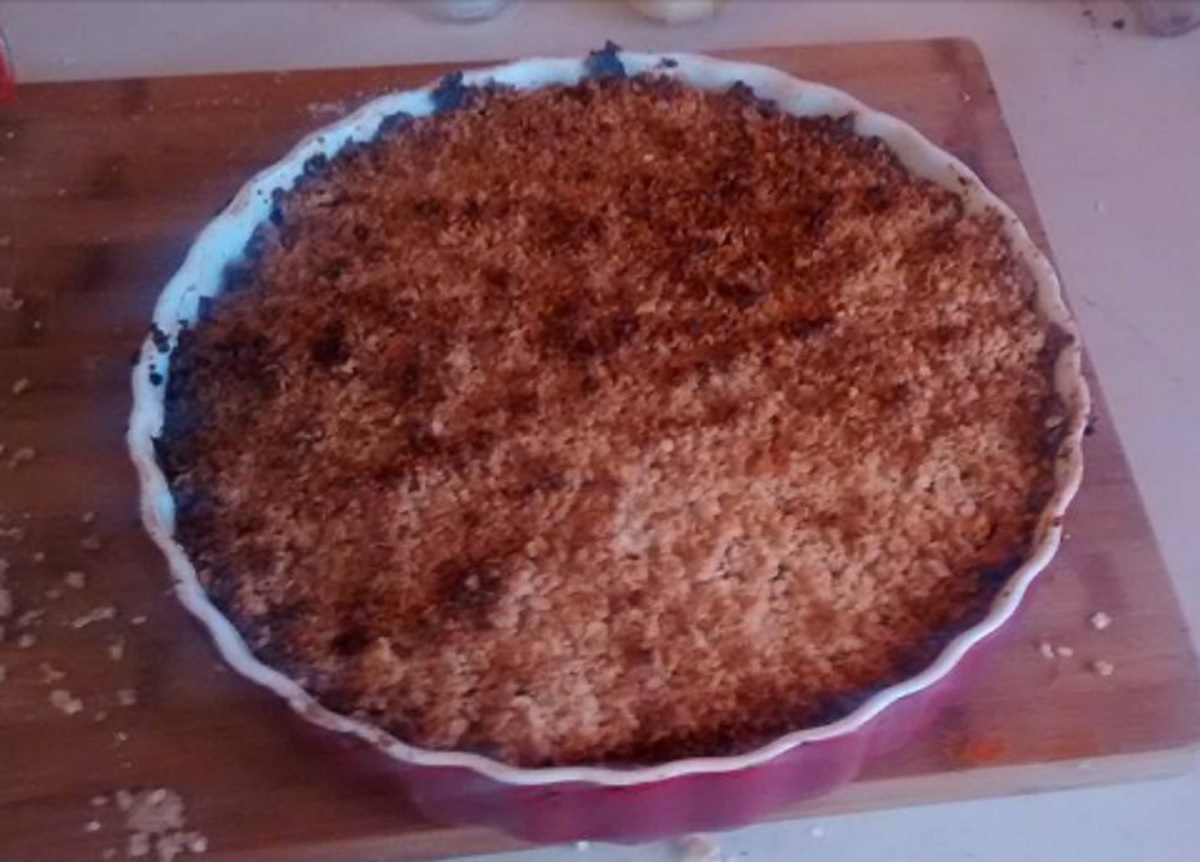 Recette: Croustade aux pommes et aux bleuets.