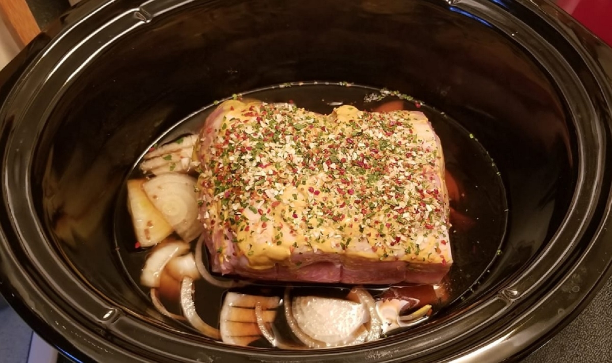 Recette: Longe de porc, sauce miel et ail.