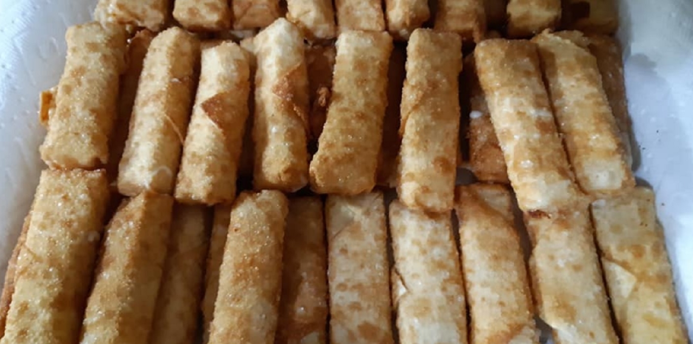 Recette: B�tonnets de fromage au jambon en p�te � egg roll.
