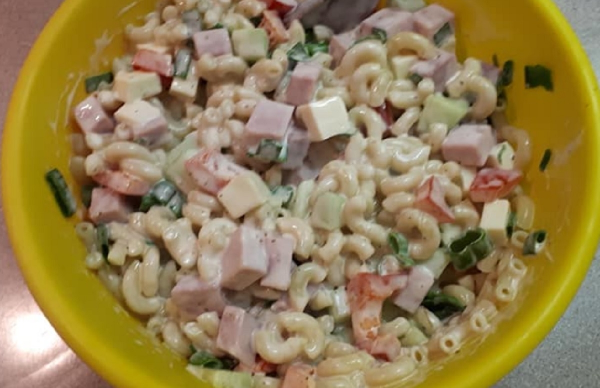 Recette: Salade de ptes au jambon vraiment dlicieuse.