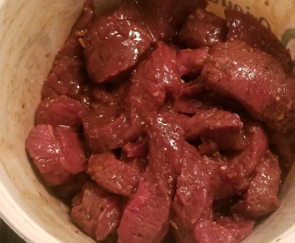 Recette: Marinade pour boeuf en lanires ou  fondue.