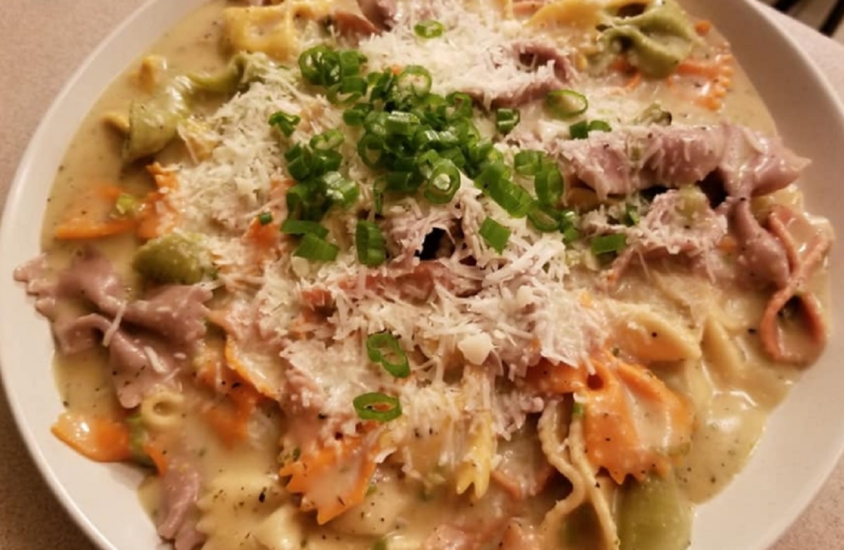 Recette: P�tes � la cr�me et au boursin.