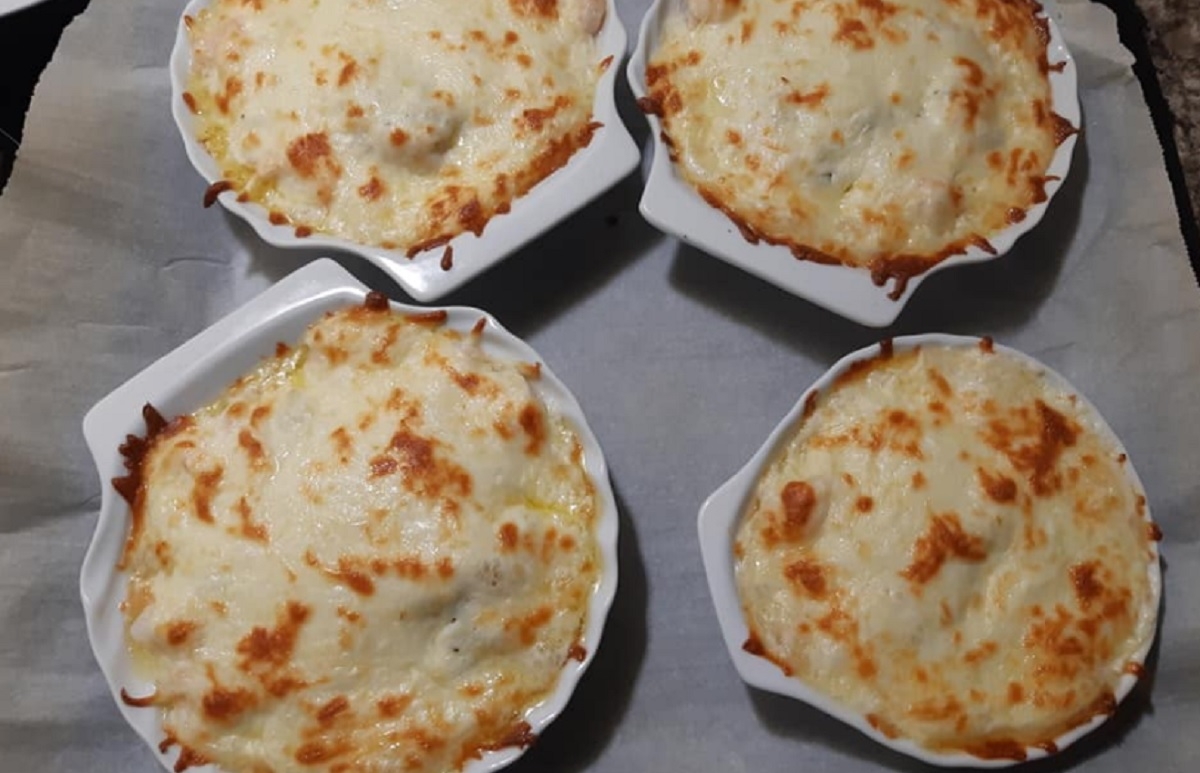 Recette: Coquilles de saumon gratin�es.