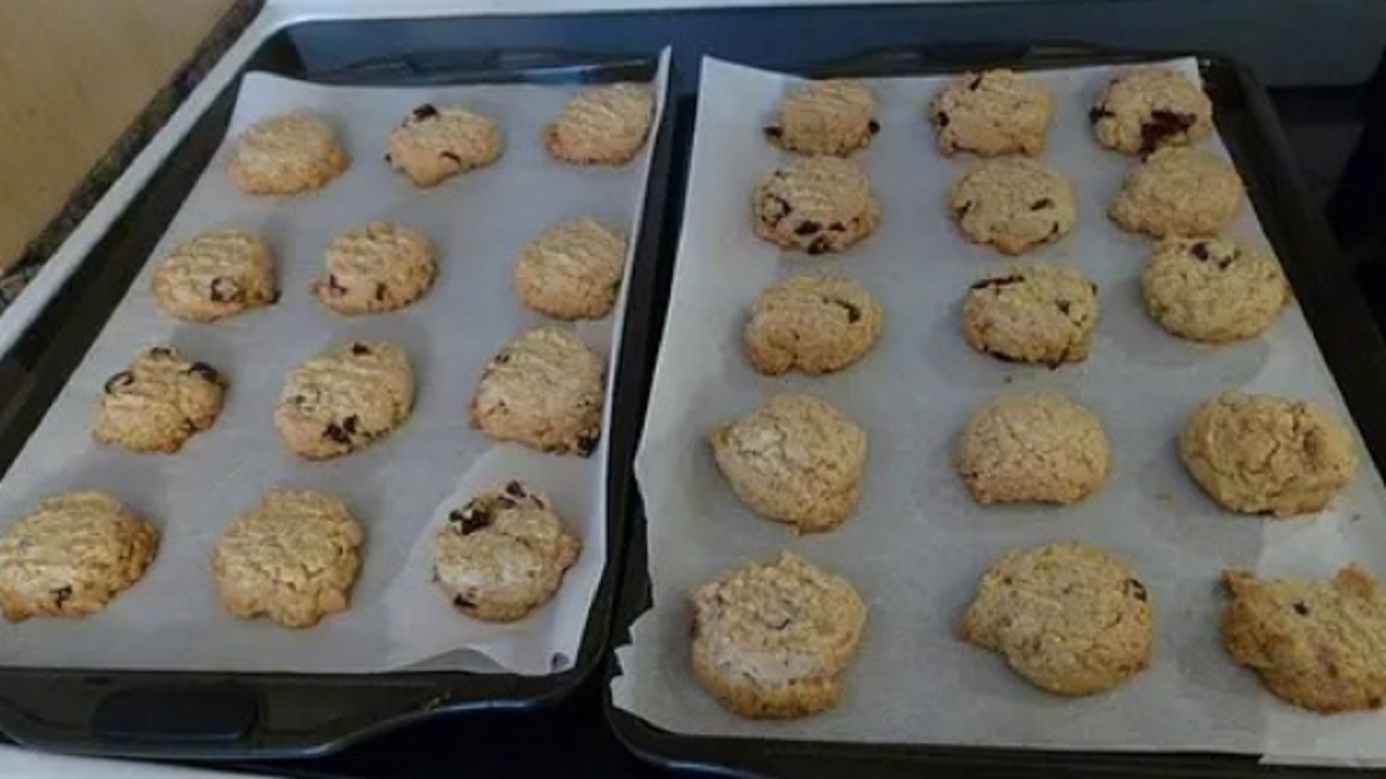Recette: Biscuits au gruau et canneberges de style sabls.