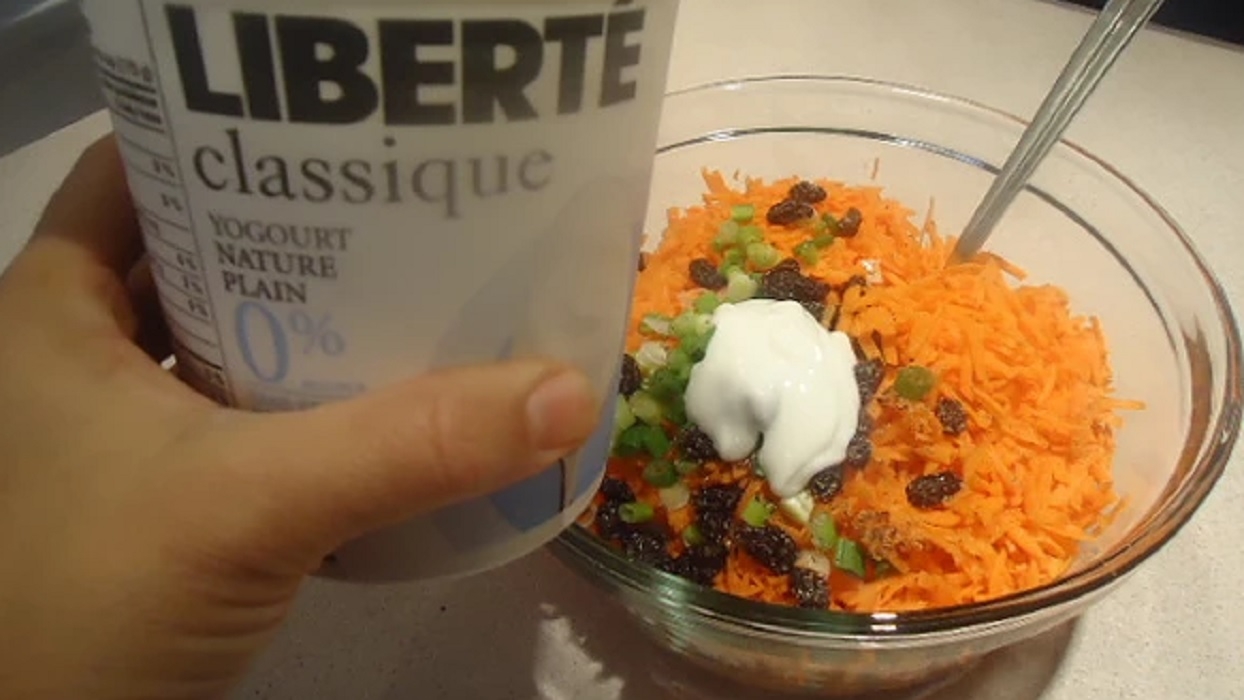 Recette: Salade de carottes au yogourt.