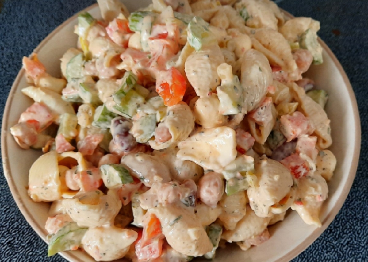 Recette: Salade de petites coquilles et haricots m�lang�s.