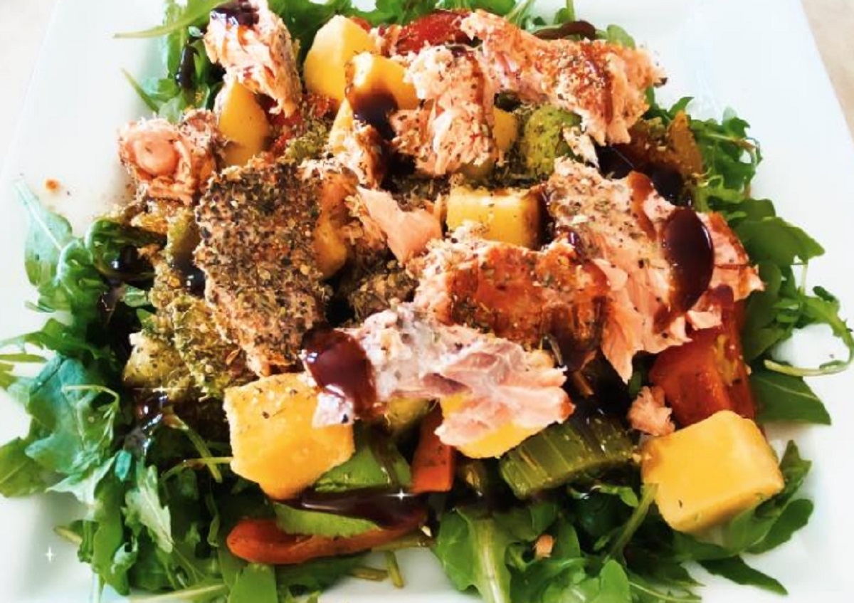 Recette: Salade de saumon et de mangues.