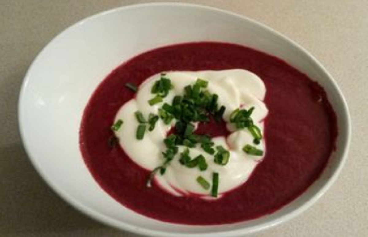 Recette: Potage de bettraves, poires et gingembre.