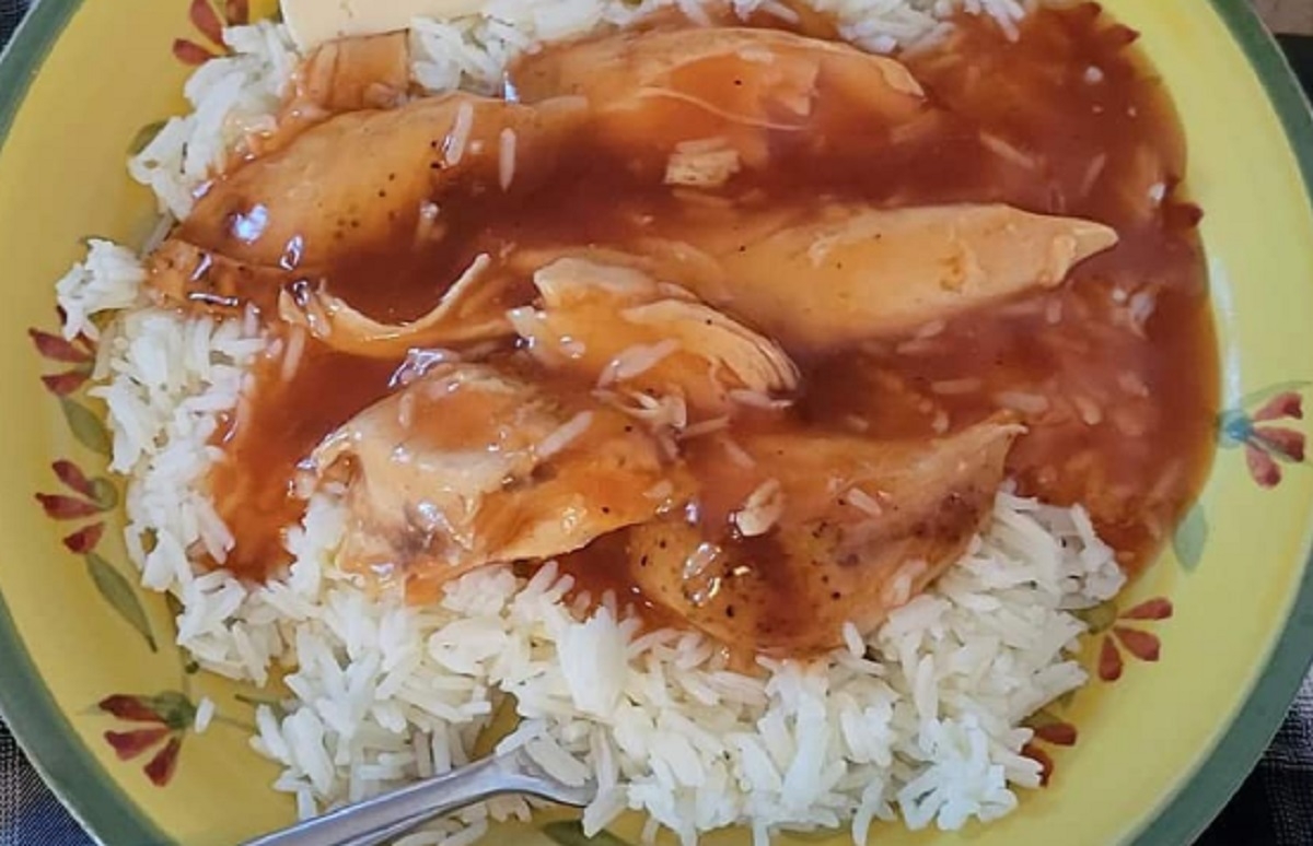Recette: Poulet en sauce sucr�e.