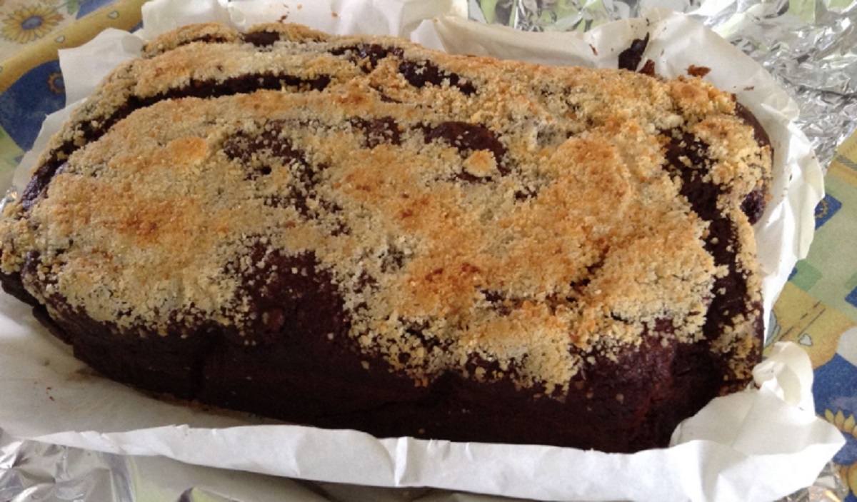 Recette: Pain aux bananes, chocolat et sa cro�te d'amandes.