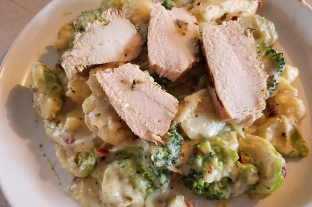 Recette: Salade de chou-fleur, brocoli et poulet.