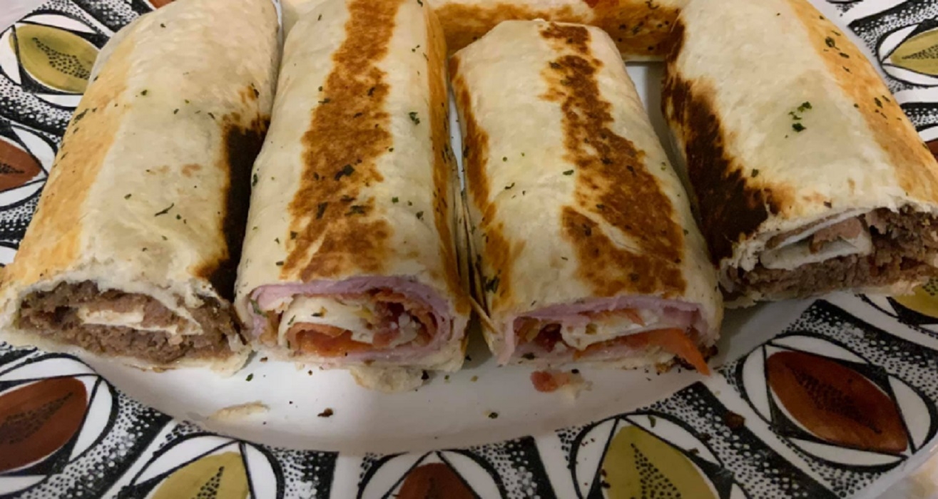 Recette: Wrap au jambon et au boeuf.