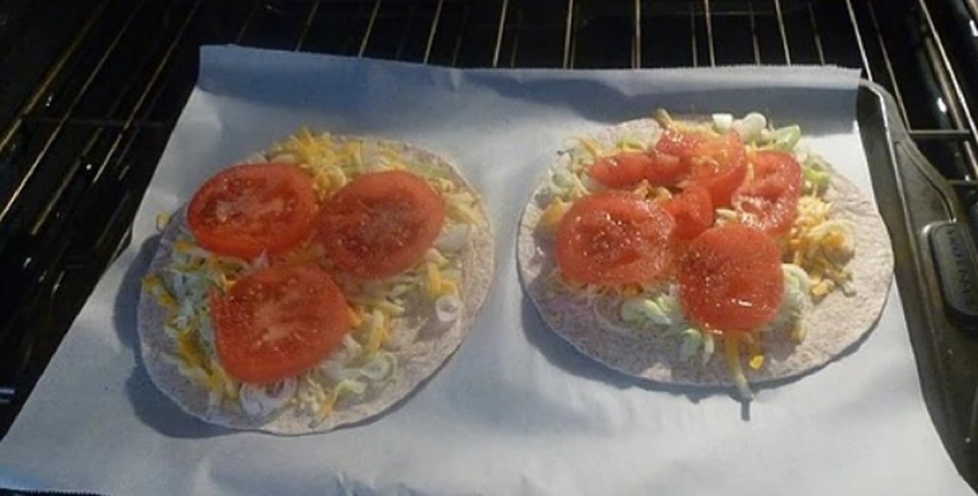Recette: Tortillas de poireau et tomates.