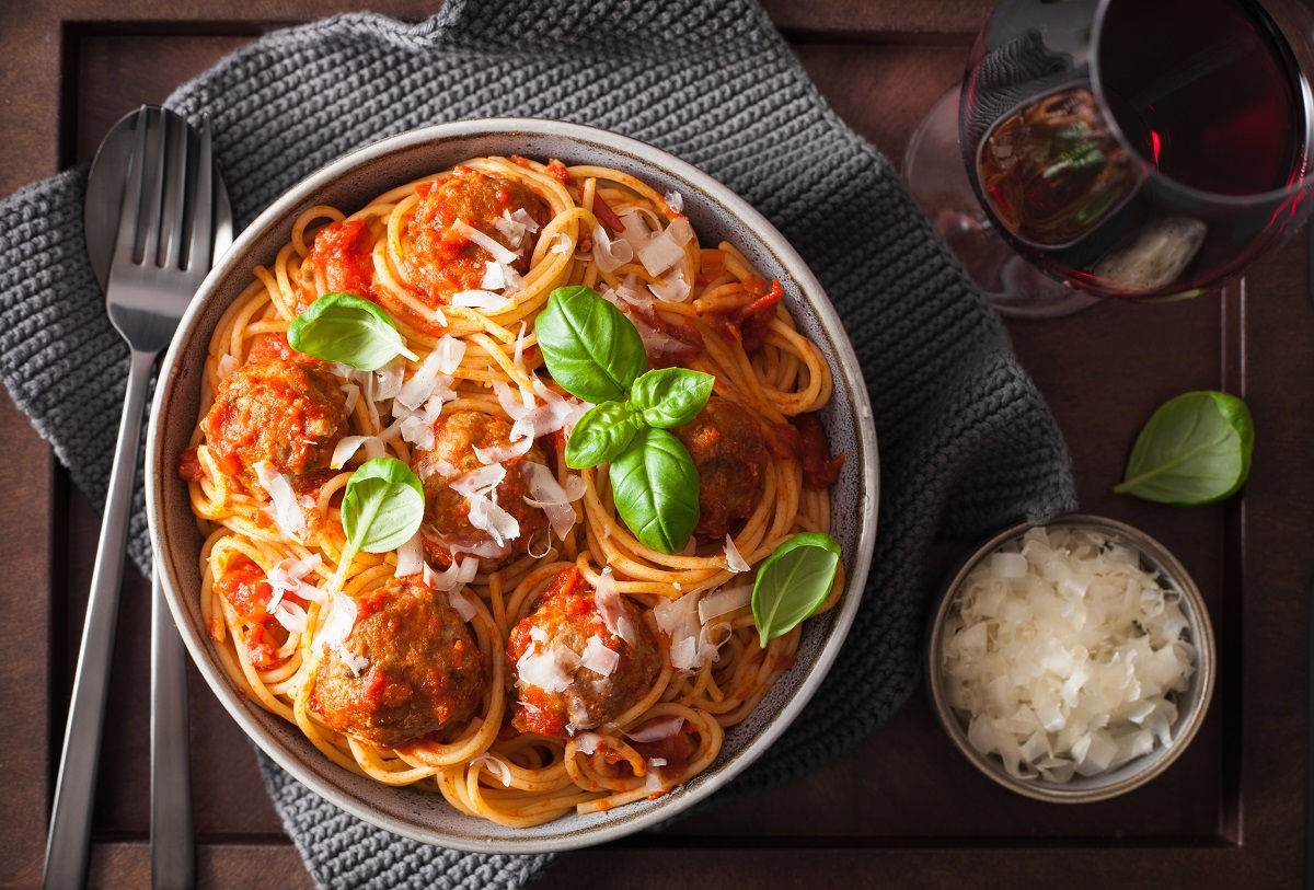 Recette: Spaghetti et boulettes de viande au four.