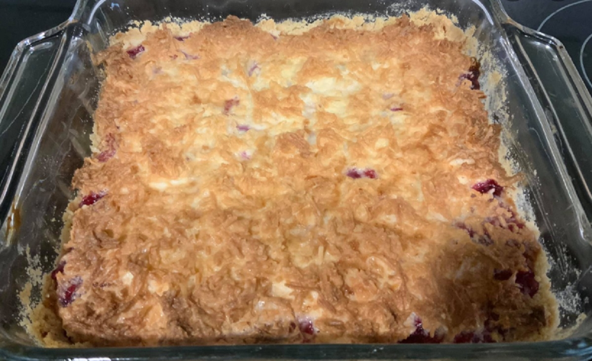 Recette: Carr�s aux framboises et noix de coco.