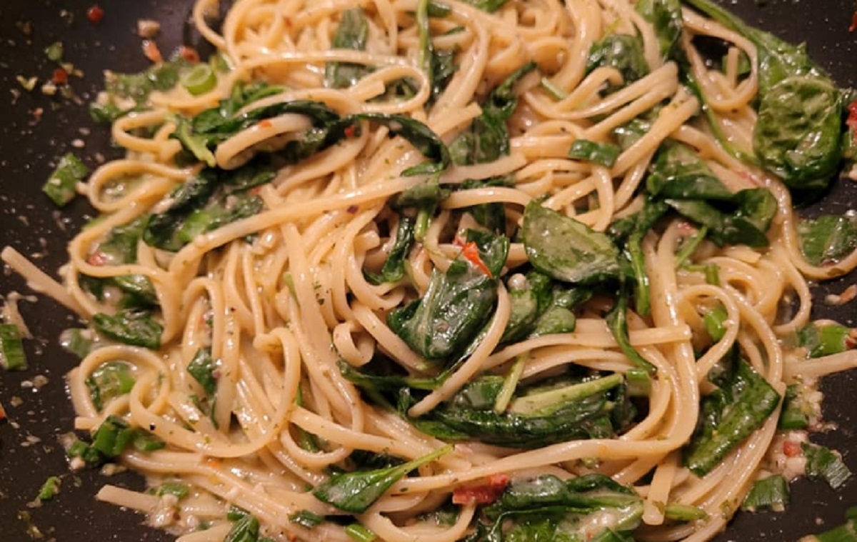 Recette: P�tes aux �pinards.