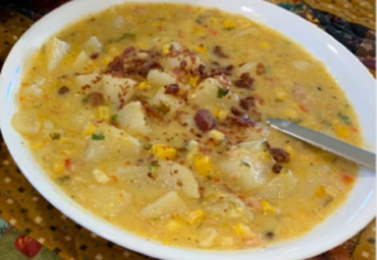 Recette: Chaudr�e de ma�s et pommes de terre.