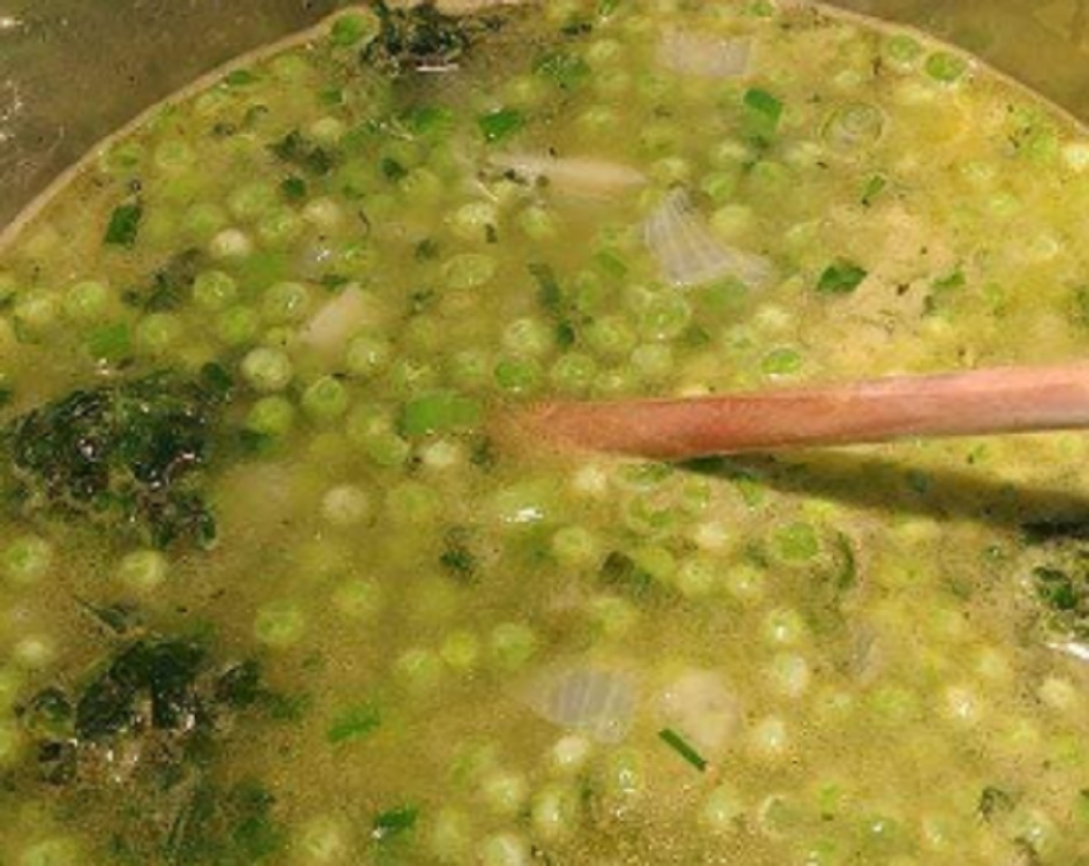 Recette: Soupe aux pois verts frais.