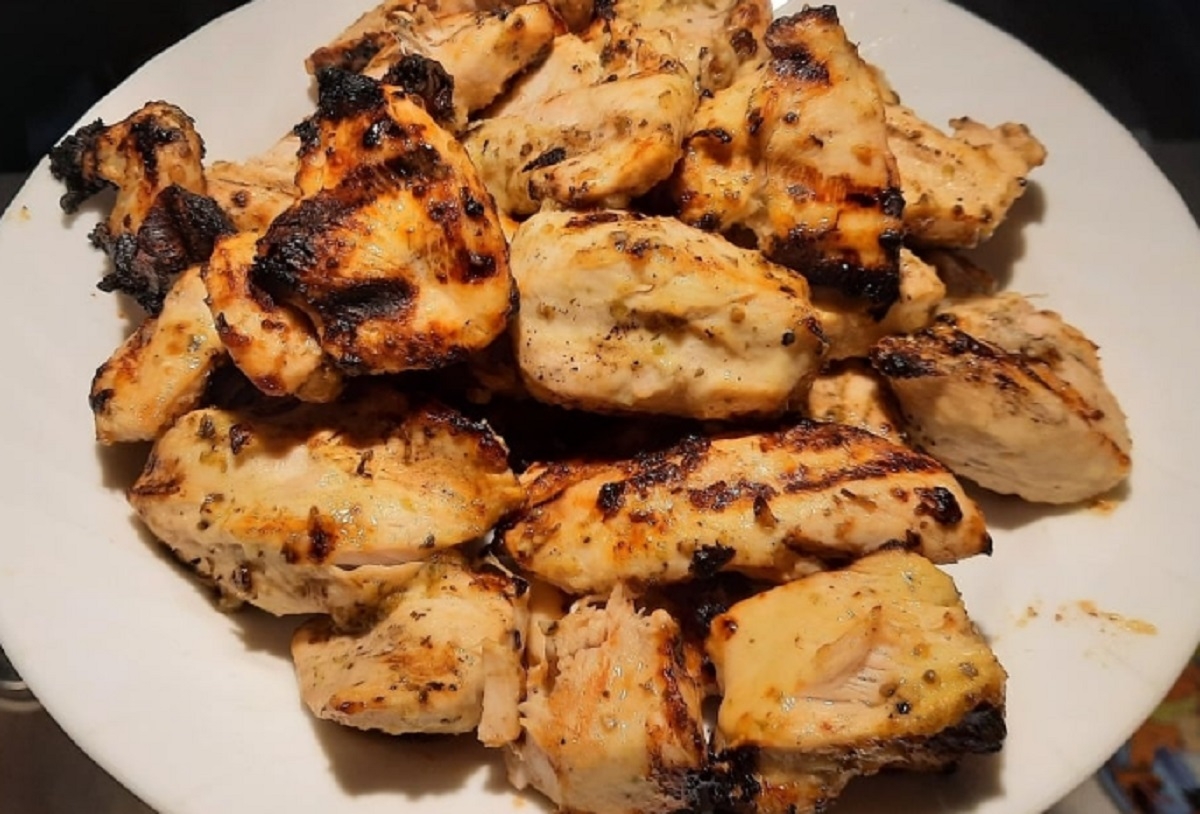 Recette: Poitrine de poulet � la moutarde de dijon et au miel.