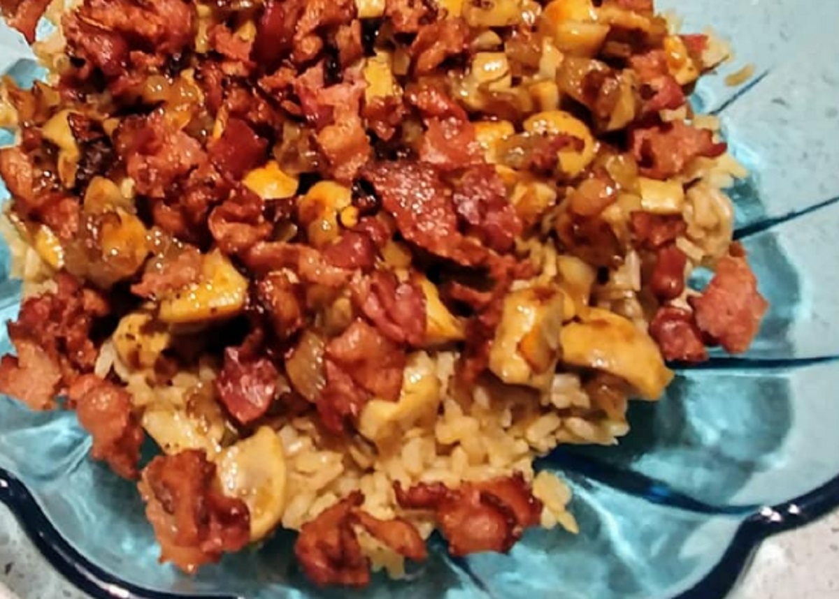 Recette: Riz extra bacon.