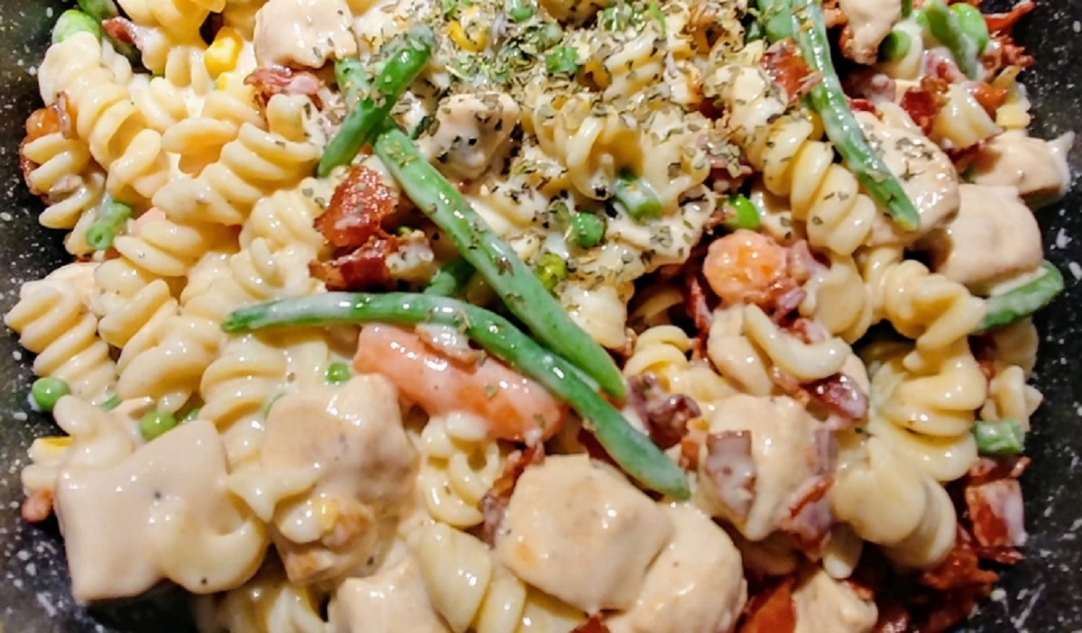 Recette: P�te au poulet et l�gumes.