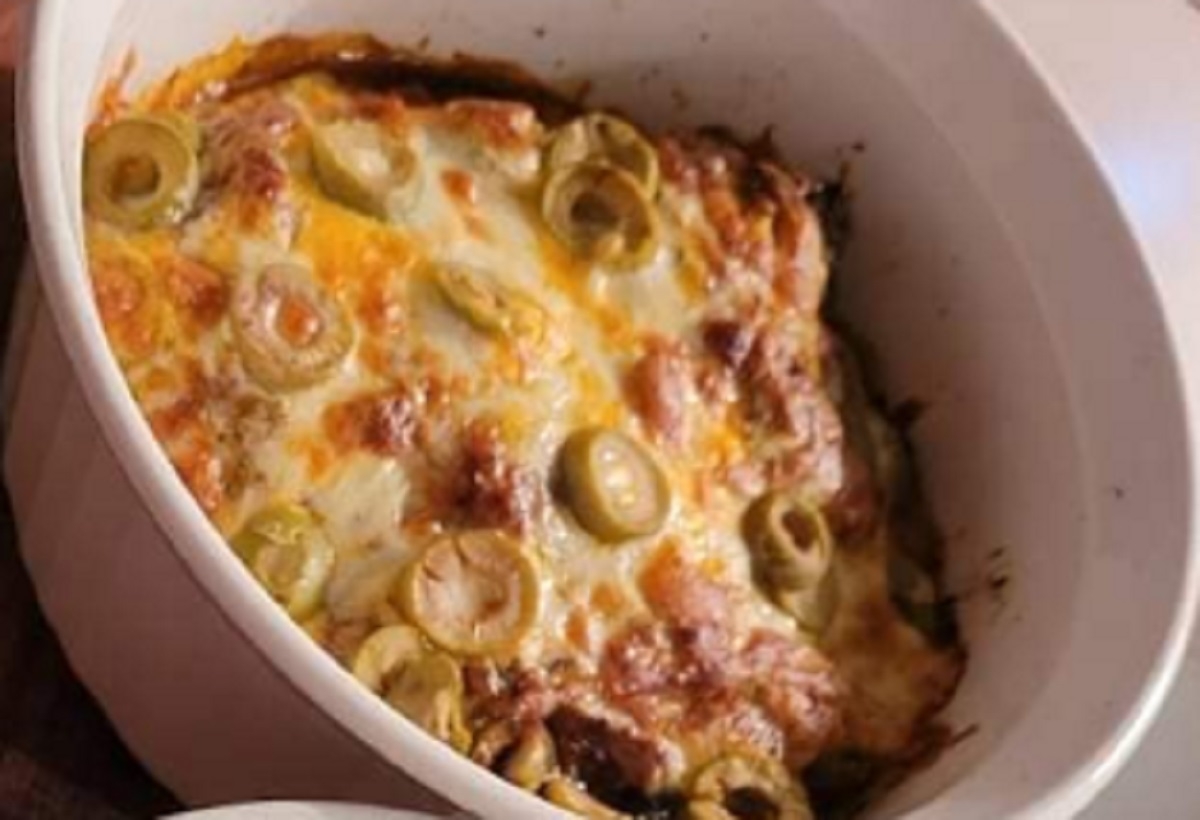 Recette: Gratin de macaroni aux olives vertes