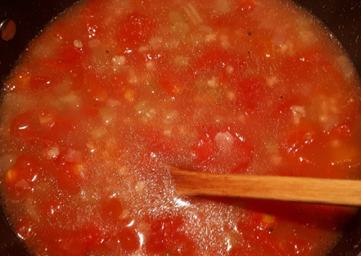 Recette: Soupe  l'orge mond et tomates.