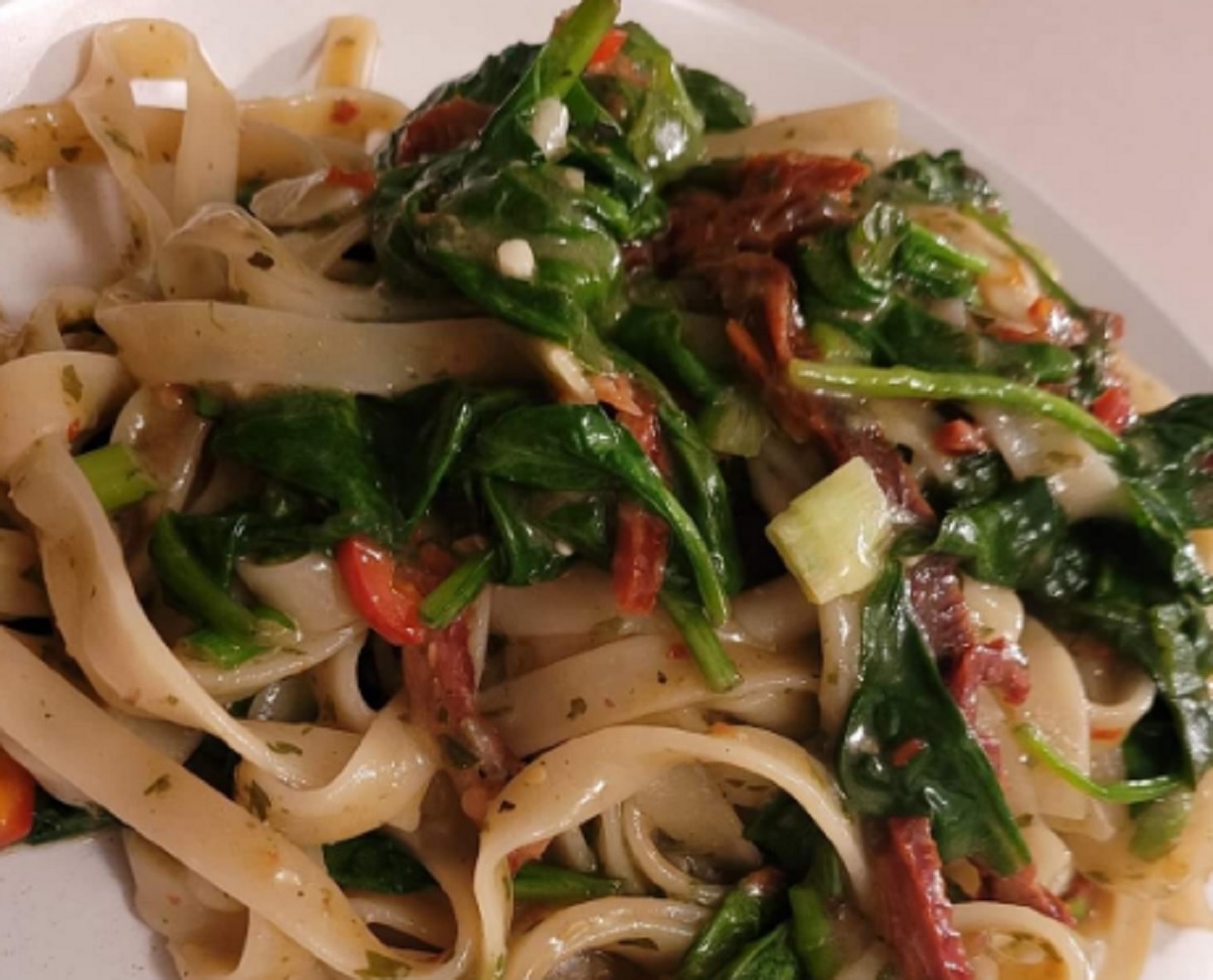 Recette: P�tes aux �pinards sp�cial maman.