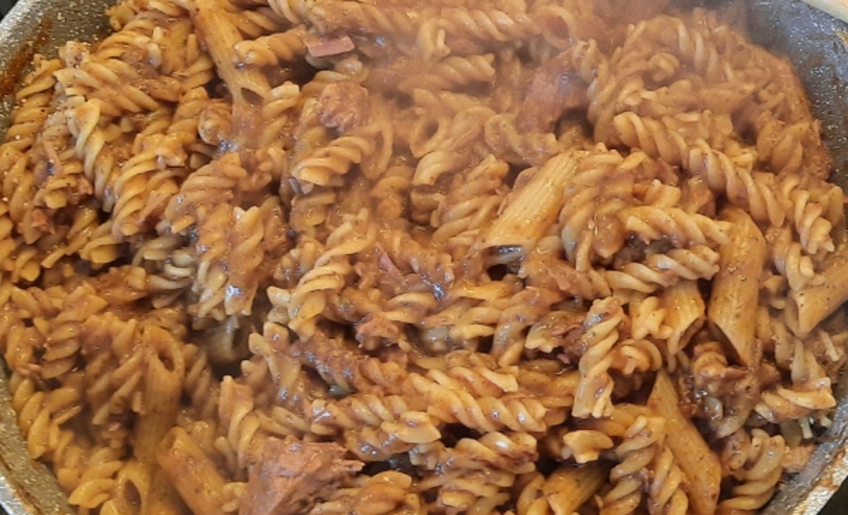 Recette: P�te one pot au boeuf.