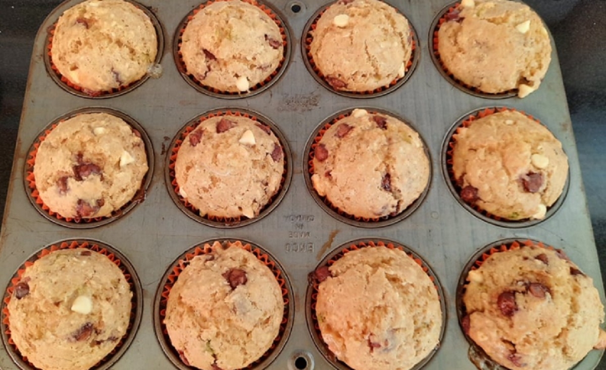 Recette: Muffins au th� matcha et chocolat.