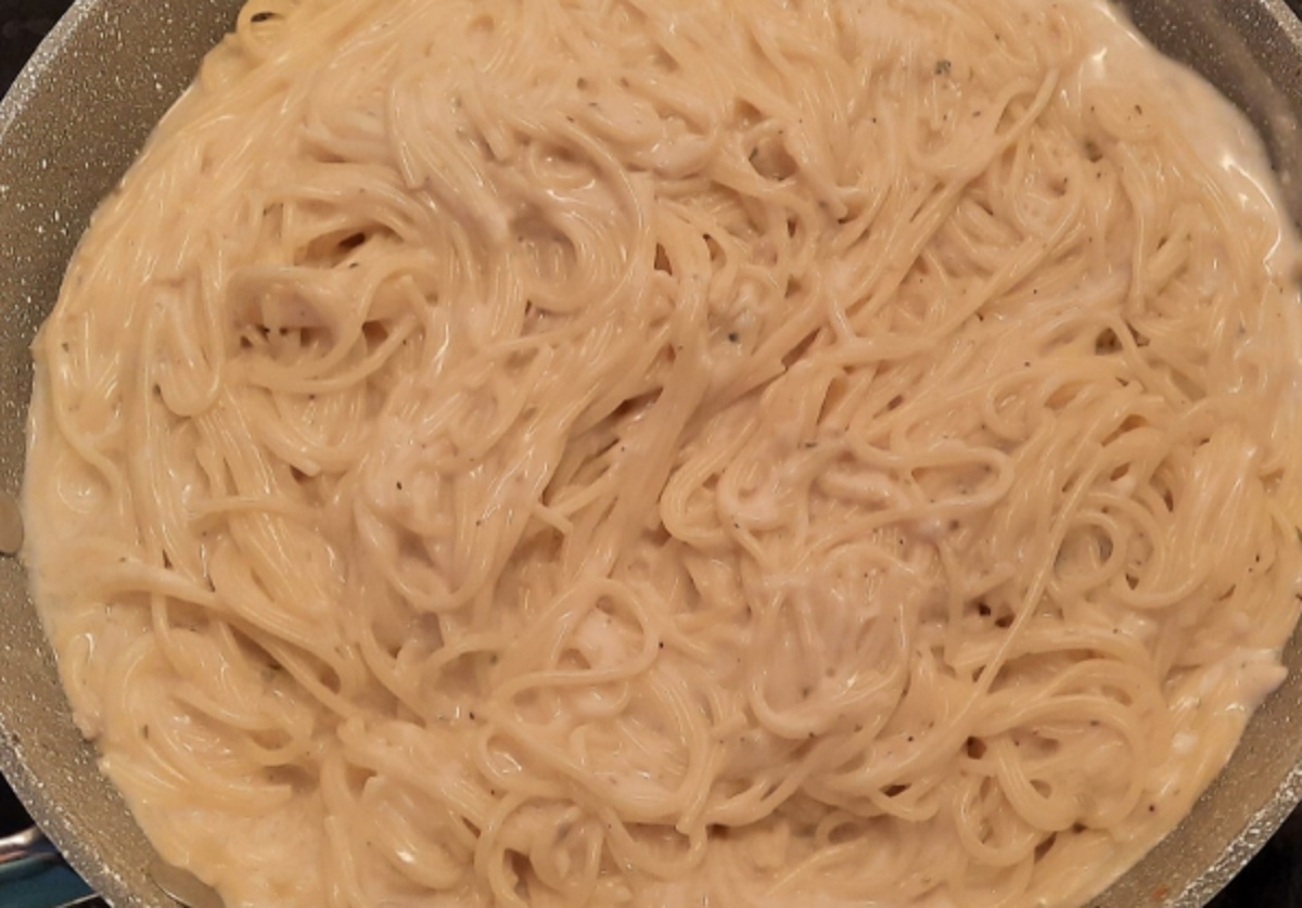 Recette: Spaghetti à la crème.