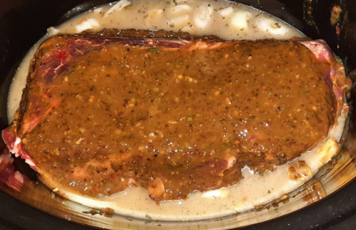 Recette: R�ti de palette aux trois moutardes.