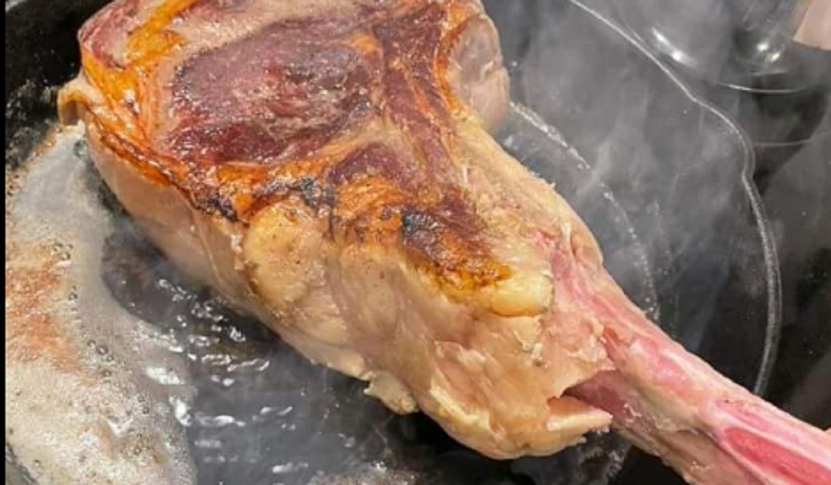 Recette: Tomahawk saisie  la pole et cuisson au four.