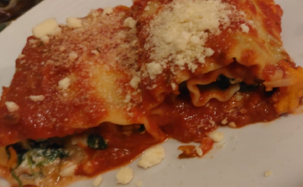 Recette: Lasagne roul�e�au poulet, �pinard et feta.