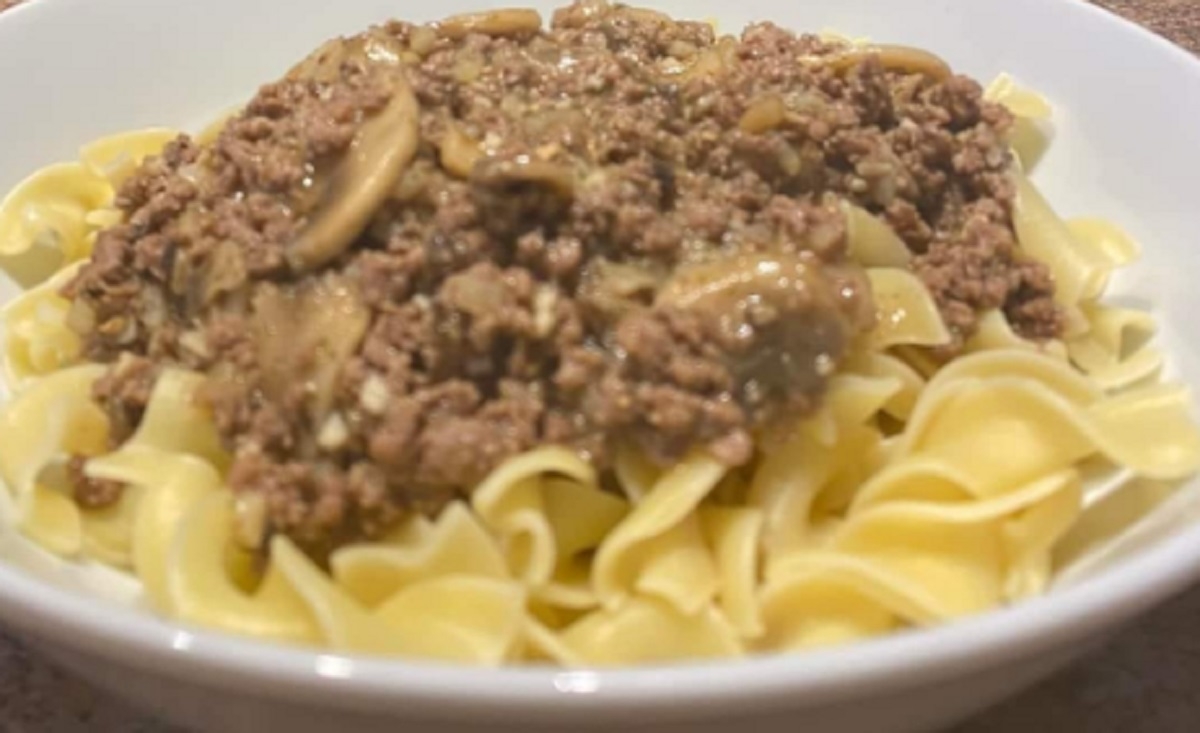 Recette: P�tes au boeuf hach�.