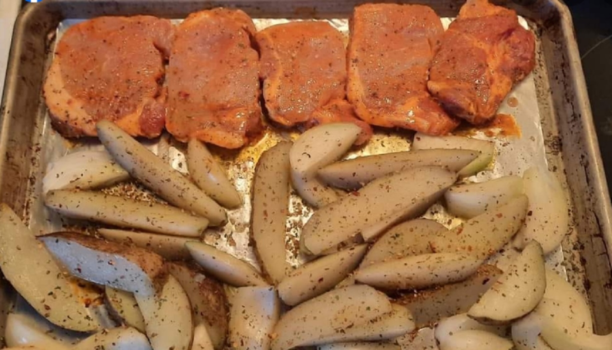 Recette: C�telettes de porc au four.